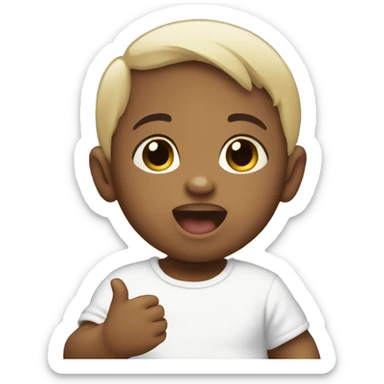 baby holing speechbubble sticker