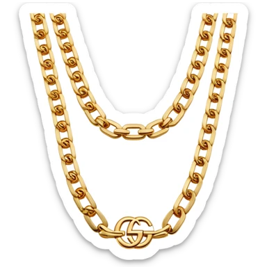 luxury gold Gucci chain necklace sticker