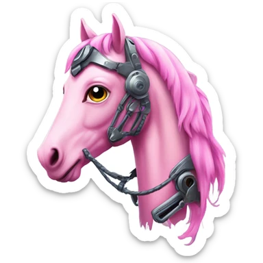 Beautiful pink cyborg horse  sticker