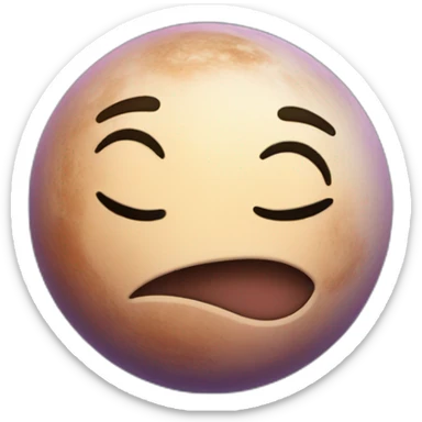 planet Venus with a cartoon sleepy face sticker