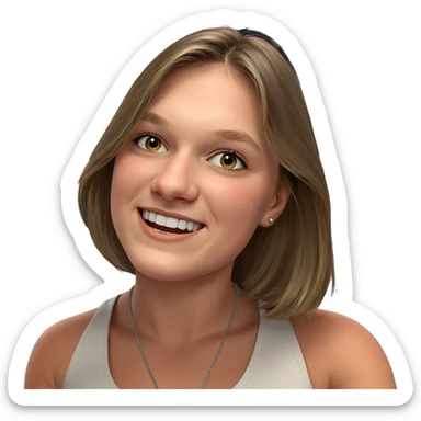 happy girl in indoor setting sticker