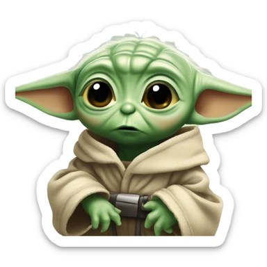 Baby Yoda confused sticker