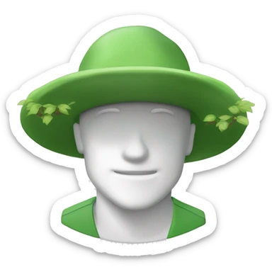 gardener pith helmet jacket white green trees  sticker