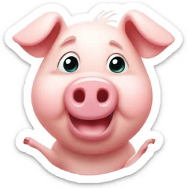 Cute pig with 💯 sticker