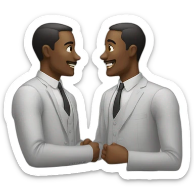 Deux hommes adulte ayant une conversation sticker