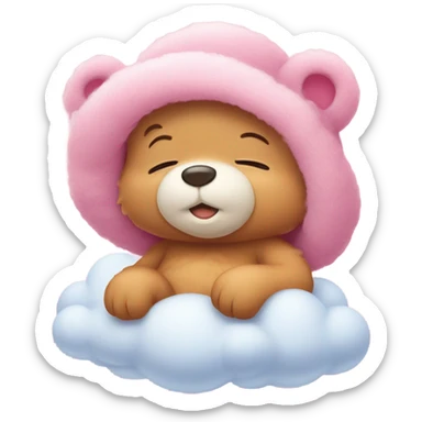 care bear pink sleep sticker
