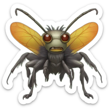 Anthropomorphic Furry insectoid head with fur sticker