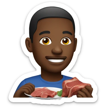 Haitian eating meat sticker