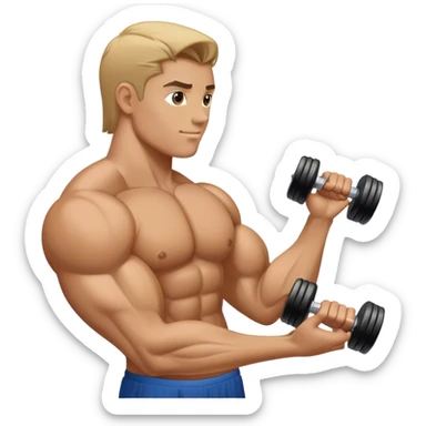 bicep side view holding a dumbbell sticker