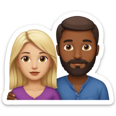 Indian man with beard holding naked blonde woman sticker