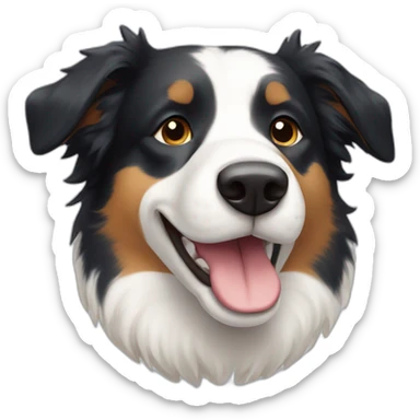 tricolor half-white border-collie sticker