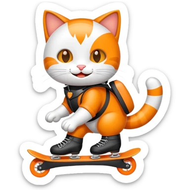 gatito con patines  sticker