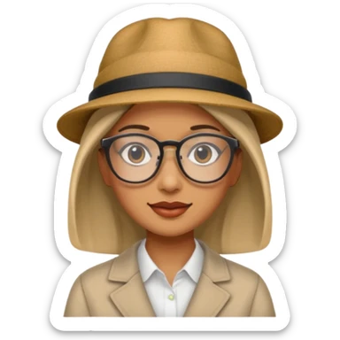 woman wearing hats and glasses sticker