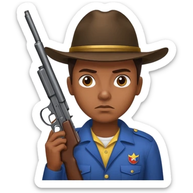 A Venezuelan holding a gun tap sticker