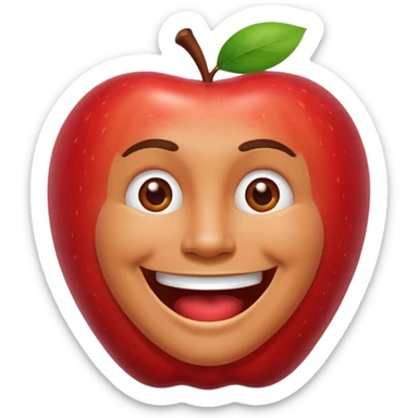 An apple style human emoji of a man air-humping in excitement  sticker