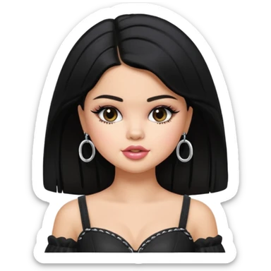 selena gomez as pretty bratz baddie, black hair sticker