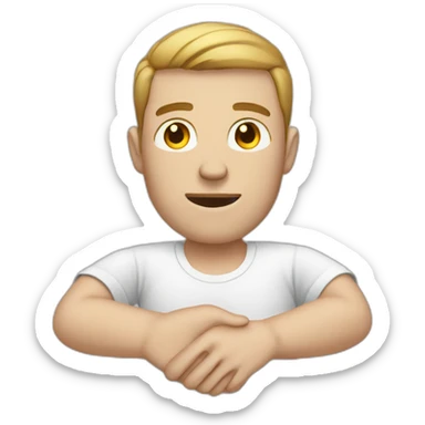 white man with broken hand sticker