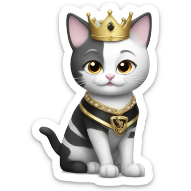 PRINCESS CAT WITH BLACK AND WHITE SKI sticker