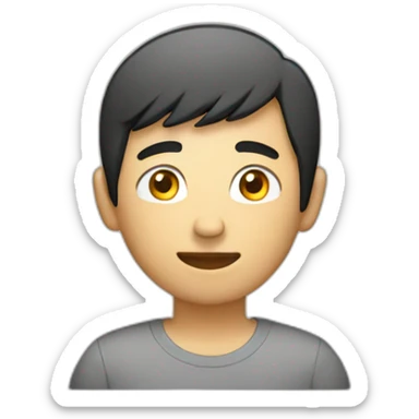 upper body of asian male with laptop sticker