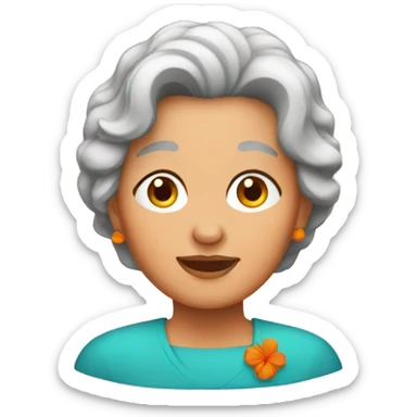 Abuela con pelo naranja sticker