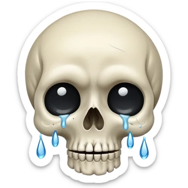 Skull crying sticker