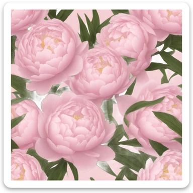 Light Pink peonies bouquet  sticker