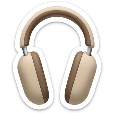 Beige coloured AirPod max headphones no human  sticker