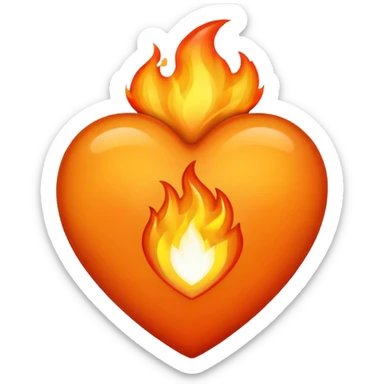 Fire heart  sticker