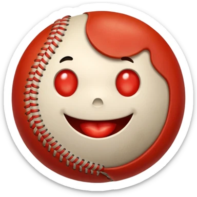 Fat baseball eating tomato  sticker