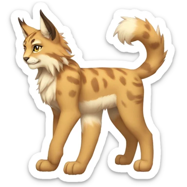 Anthro Fur-Sona Lynx-Fakémon Full Body sticker