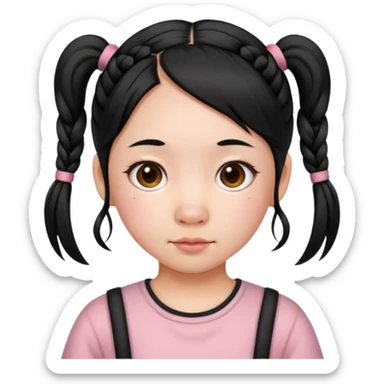 Chinese girl with pig tails sticker