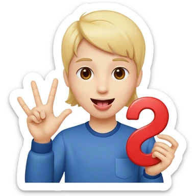 Happy face with tongue out with a number six in one hand and number seven in the other hand sticker