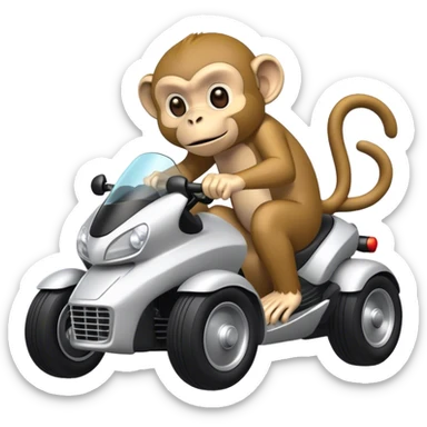 A monkey driving a tmax  sticker
