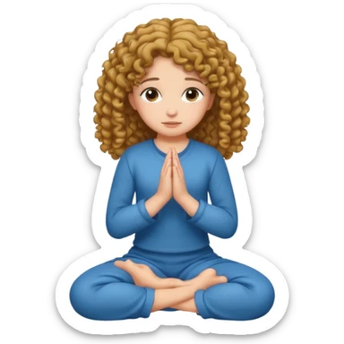 girl praying on knees curls  sticker