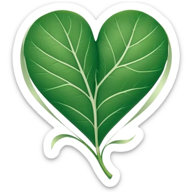  "A minimalist, stylized heart-shaped green leaf with a gentle, curved white bandage or ribbon wrapped around the center. The design should look warm and nurturing. Flat, clean emoji style for natural healing. Transparent background." sticker