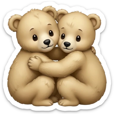 Light beige Bears hugging sticker
