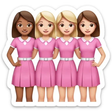 group of cute sorority girls  sticker
