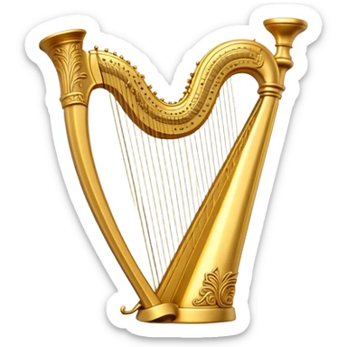 Irish carved golden harp sticker