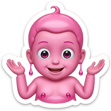 Smiling freaky baby oil pink sticker