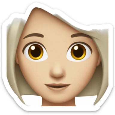 White girl with short dark brown hair sticker