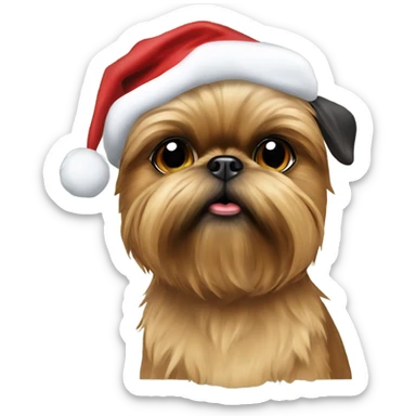brussels Griffon Christmas hat  sticker
