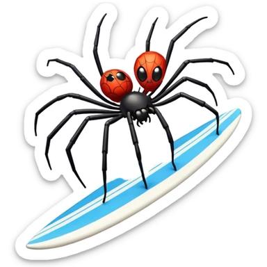 A spider that’s surfing sticker