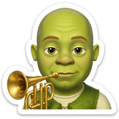 shrek sans cheveux et deux petites oreilles en trompettes une sur chaque cote de son crane sticker