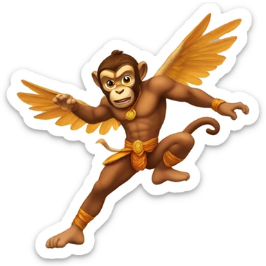 Flying hanuman emoji sticker