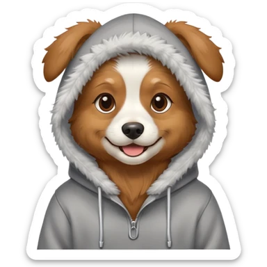 Dog with a hoodie sticker