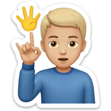 Boy flicking someone off sticker