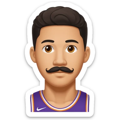 devin booker with mustache sticker