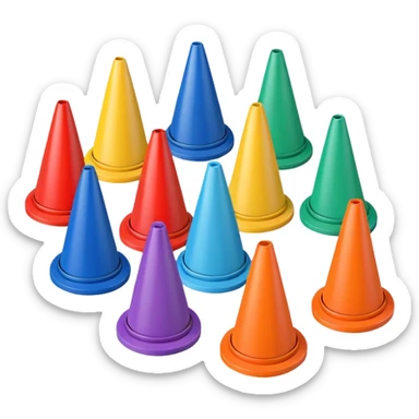 colorful Cone markers
 sticker