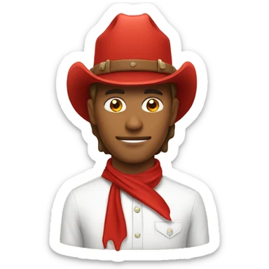 Emoji red colored with a cowboy hat iphone stylee sticker
