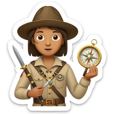 Columbus with compas and knife sticker